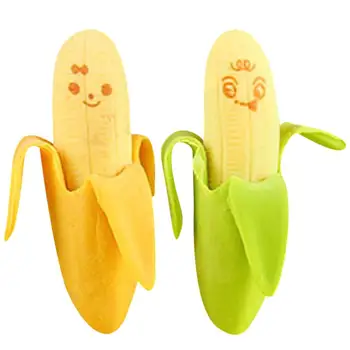 

2 PCS Lovely Cute Banana Fruit Style Rubber Pencil Eraser Students Stationery School Supplies Funny Gadgets Pencil Eraser Toy