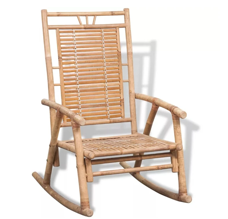 

VidaXL Bamboo Rocking Chair Recliner Rest Lounge Deck Chair Furniture Reclining Rocker Multifunctiona Lounge Bamboo Chair