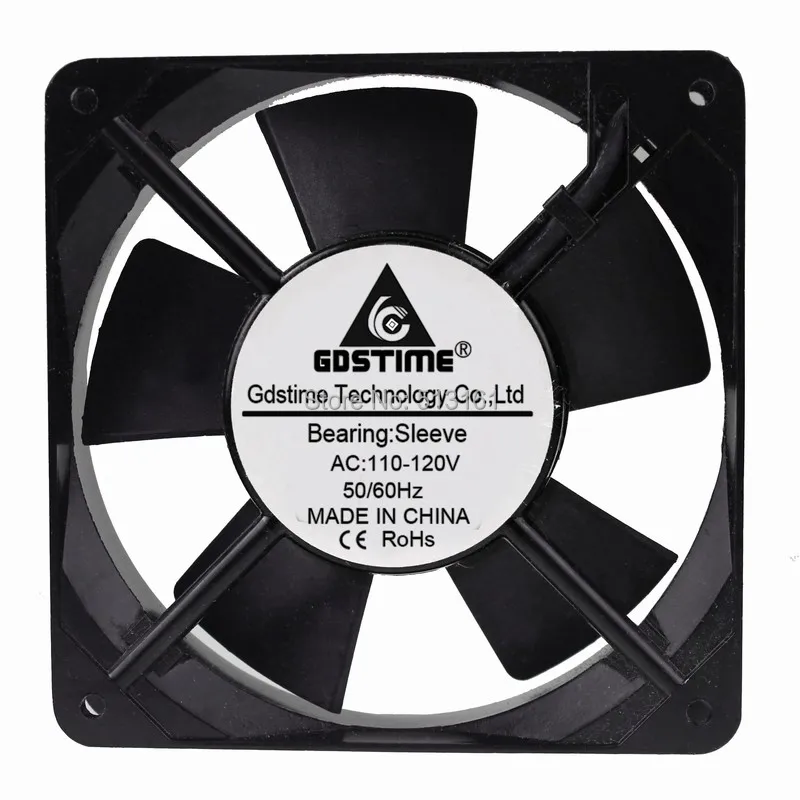 

10pcs Gdstime Mental frame 12cm 120mm AC Cooling Fan 110V 120V Fan 120mm x 120mm x 25mm Exhasut Fan