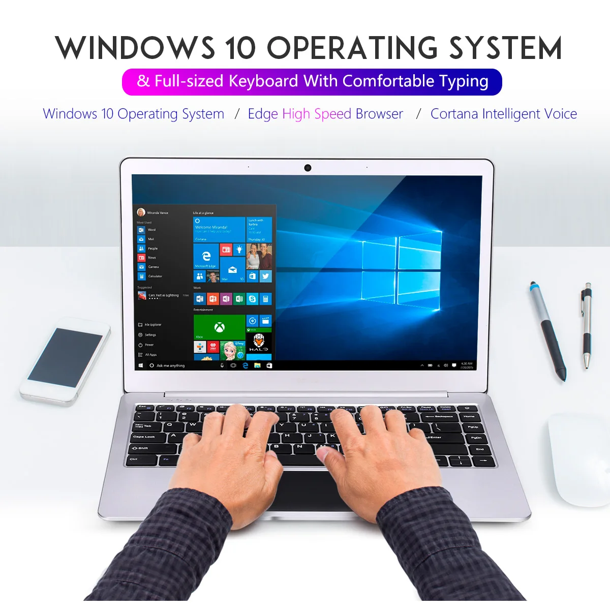 Great Wall W1333A 2 к ips Windows 10 Intel Celeron N3350 4 ГГц Гб 64 37 Вт долгое время батарея wifi LAN ноутбук