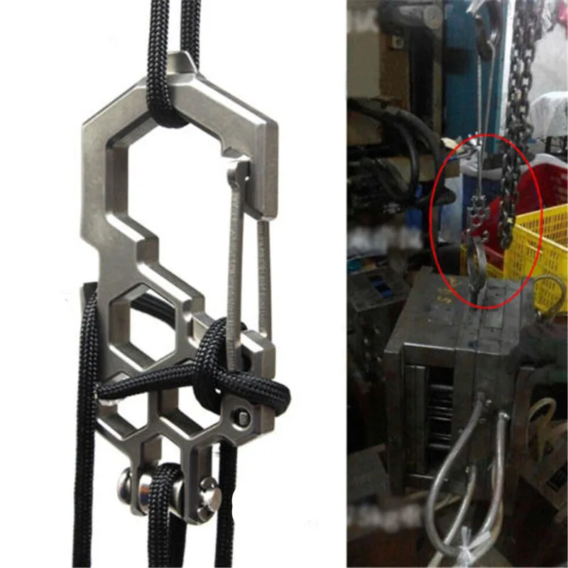 Многоцелевой карабин Паракорд для альпинизма, для кемпинга, многофункциональный инструмент, Пряжка для подвешивания, для выживания, из нержавеющей стали, парабинер для похода на открытом воздухе