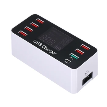 

Fast USB with QC3.0 Port 40W Charging Station with 8 Charging Ports and Type-C Port LCD Display Wide Compatibility