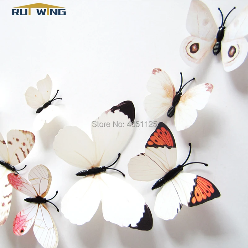 

kitchen wall stickers butterfly children 3D Self Adhesive Decoration room wall art kids baby room/bedroom/Refrigerator