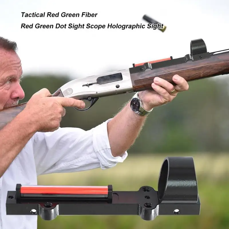 

Tactical Red Fiber Dot Sight Scope Holographic Sight Target Range Fit Rib Rail Accessory for Hunting