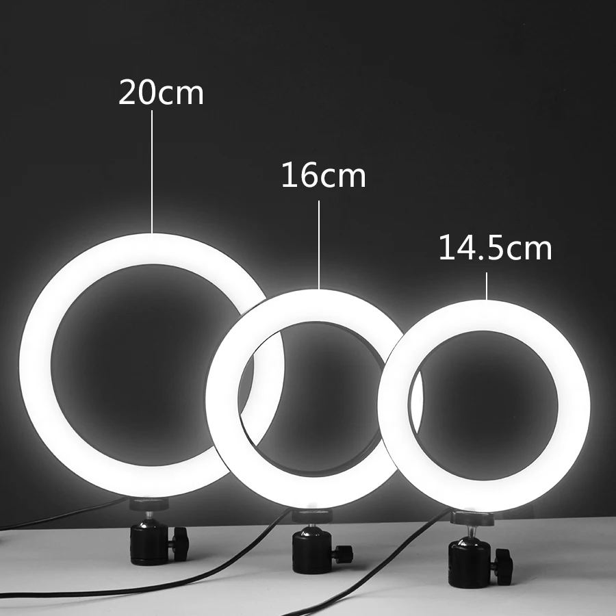 Dimmable светодиодный студийный фотоаппарат кольцо свет фото телефон видео круглая