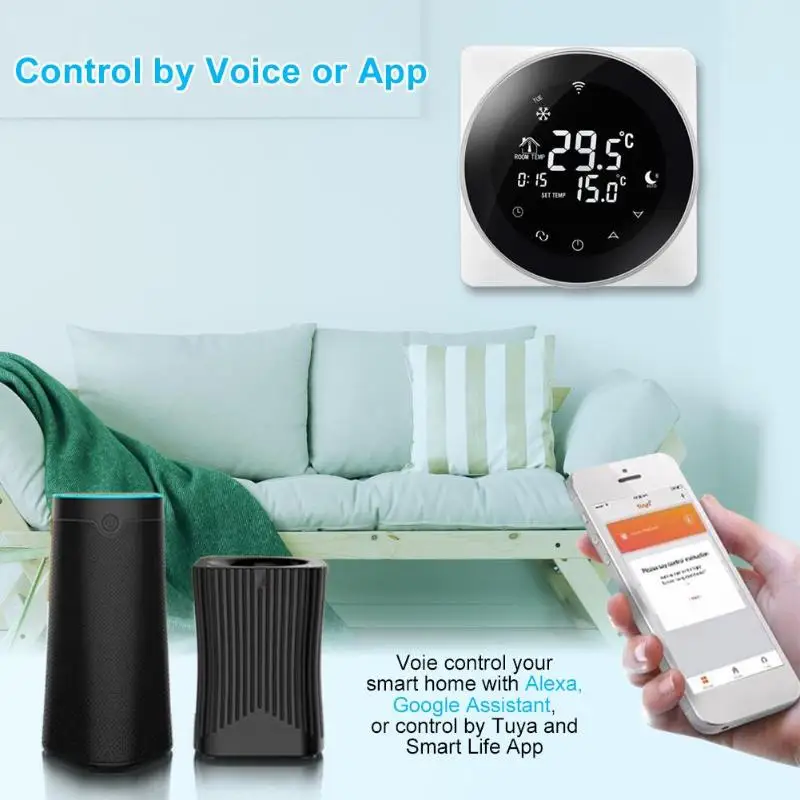  LCD Digital Intelligent WiFi Temperature Controller Thermostat for Alexa/Google Home 3A Water Heate
