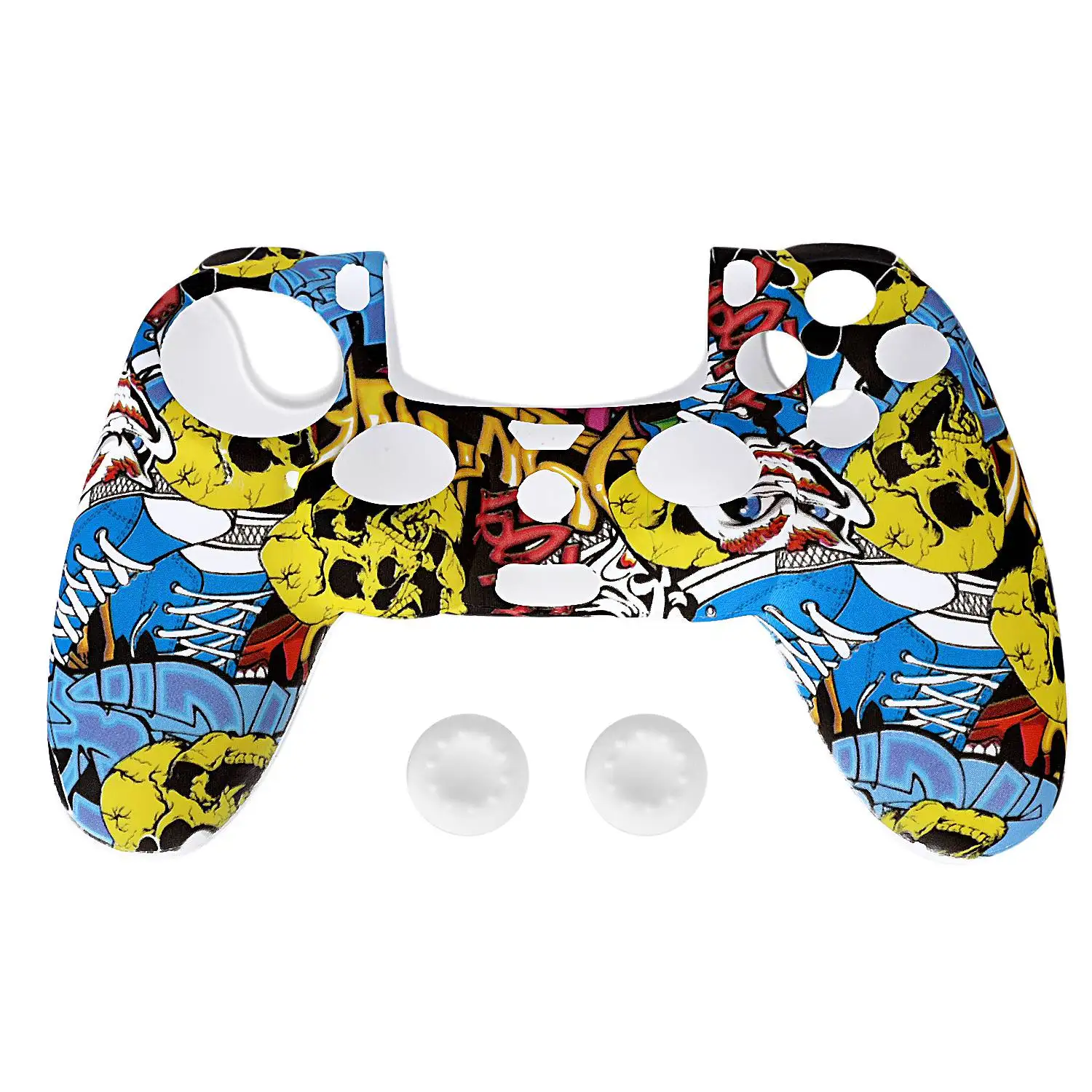 

Anti-Slip Silicone Cover Skin Case + 2 Thumbsticks Grips For Ps4 Pro Slim Controller