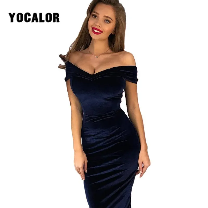 

2019 Summer Sundress Strapless Off Shoulder Sexy Bodycon Party Long Skater Dress with New Year Women Vestidos Dresses For Female