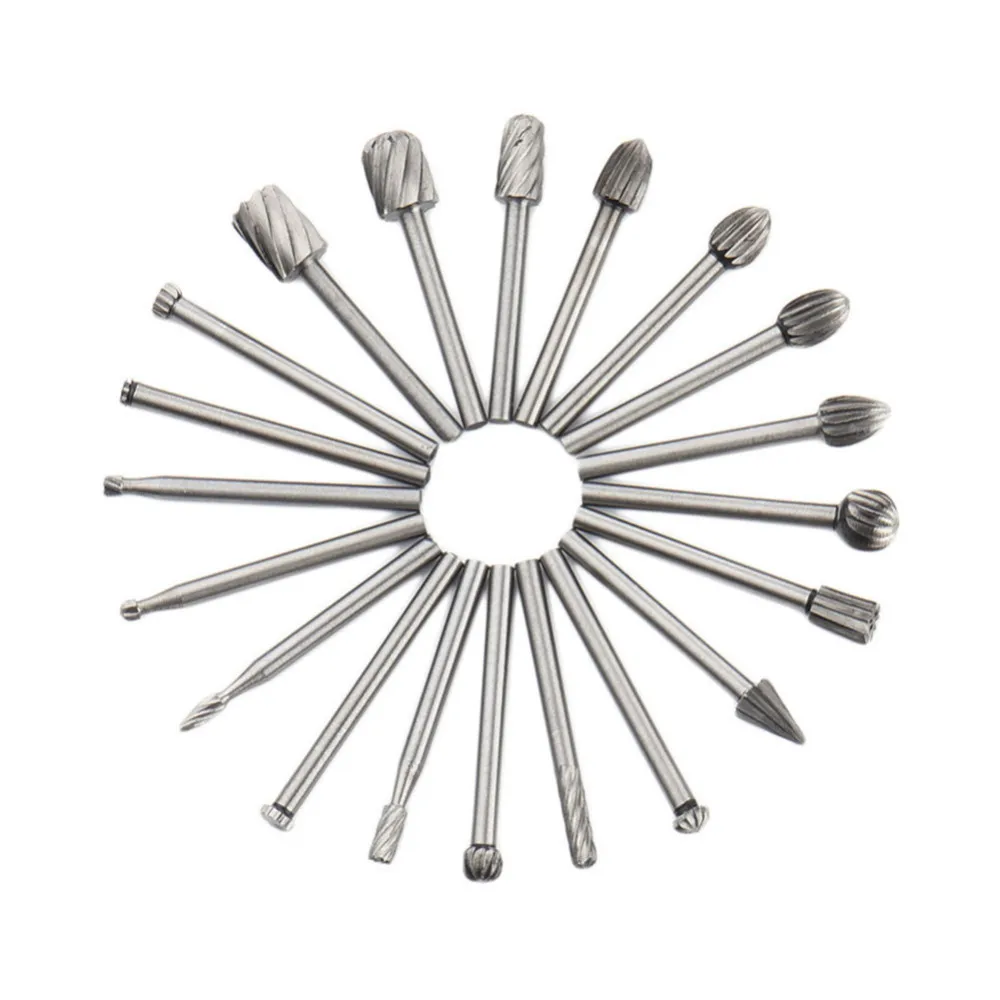 20pcs/set Durable Hss Routing Router Bits Burr Milling Cutter For Woodworking Rotary Engraving Machine Tools Accessories | Инструменты