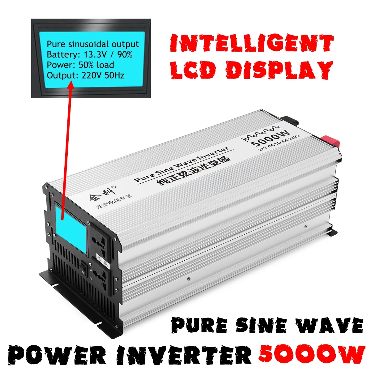 

Inverter pure sine wave 2500W 5000W Peaks 50Hz DC 12V/24V/48V to AC 110V/220V Voltage Transformer Converte LED display Inverter