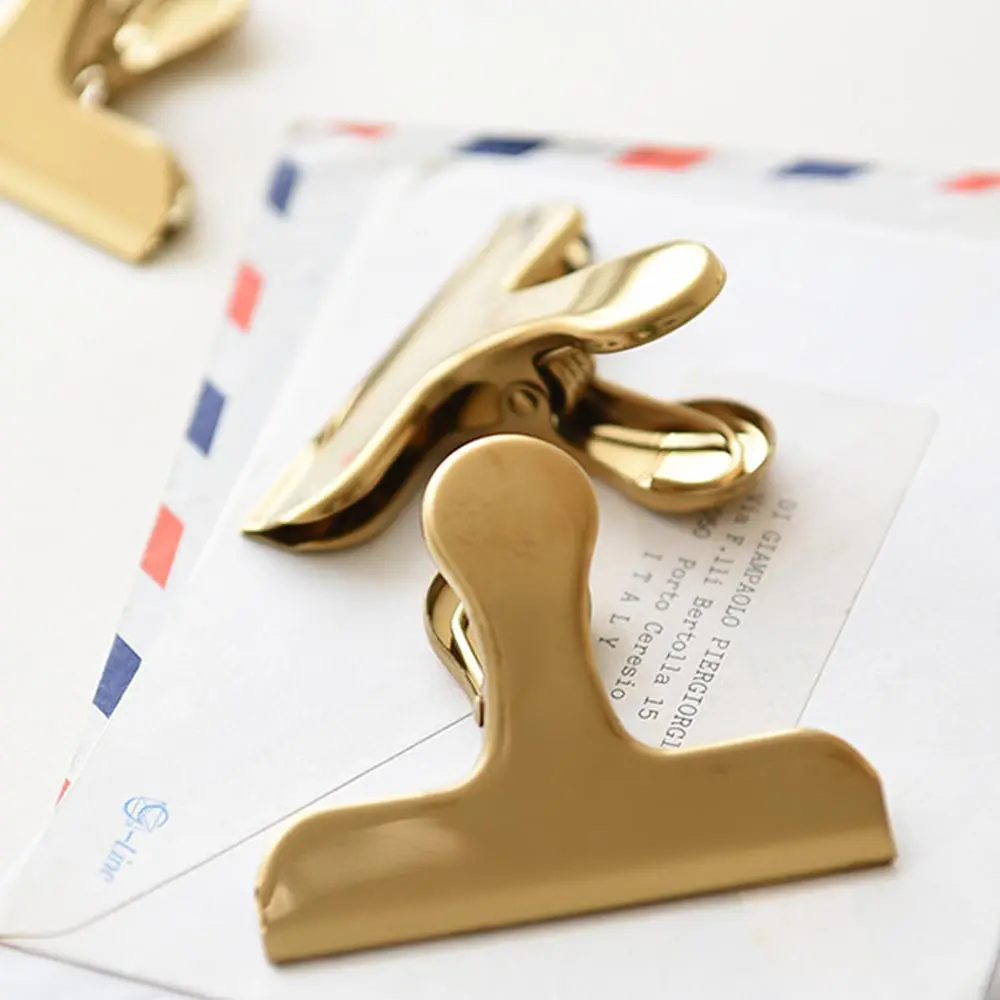 Brass Clipboard Clip Diary Holder brass clip fastener file Metal Paper Clips Binder Photo Message Ticket File Office School