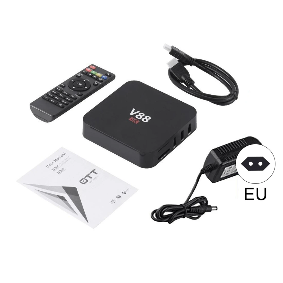 Новый домашний кинотеатр V88 RK3229 Смарт ТВ приставка проигрыватель 4K