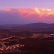 Aerial view of a city lit up at sunset Phoenix Maricopa County Arizona USA Poster Print (36 x 12) | Дом и сад