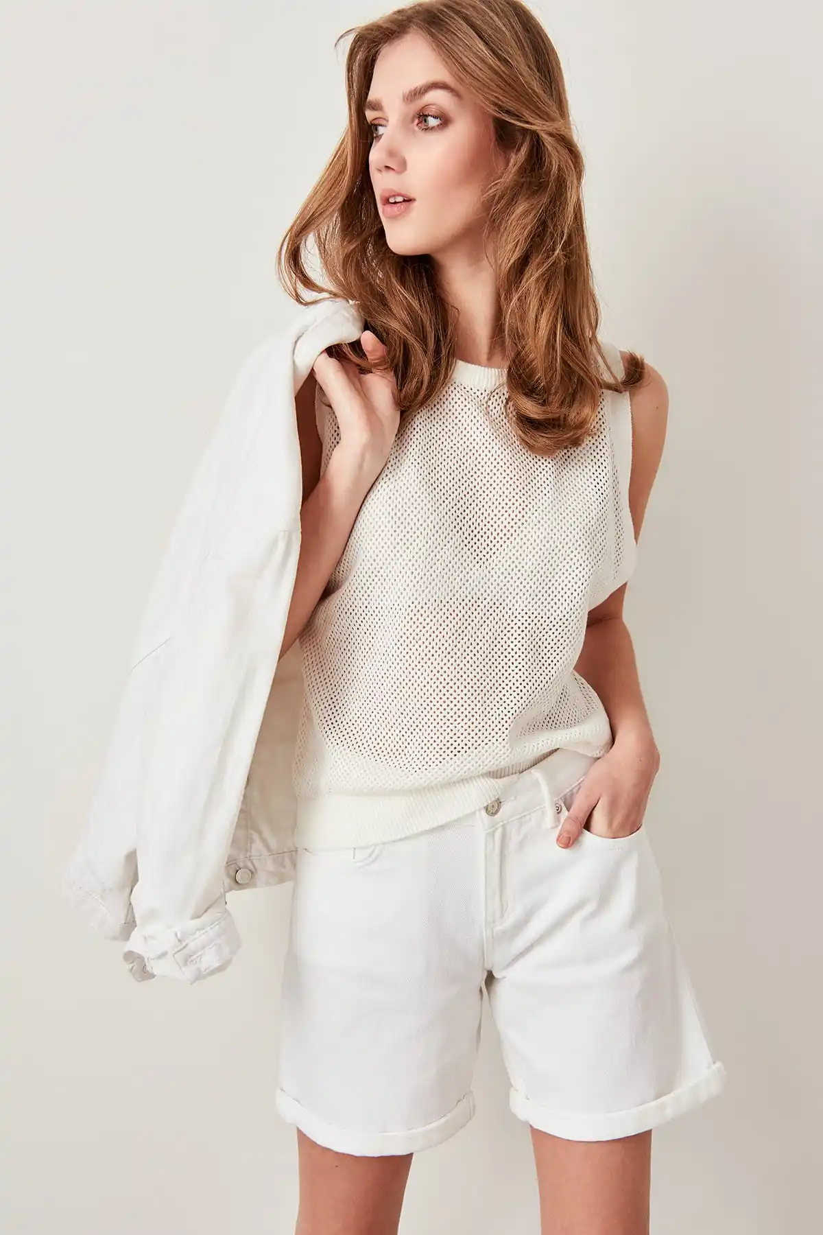 

Trendyol Summer Knitwear Cotton openwork screen Sleeveless Blouse TWOSS19WW0002