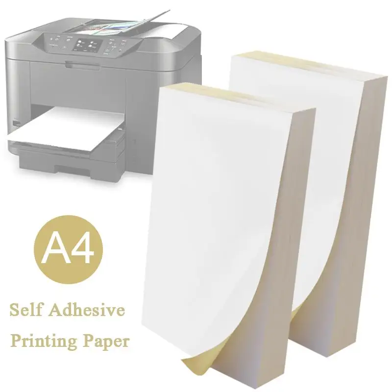 A4 Auto adhesivo de impresión de etiqueta engomada de papel para inyección de tinta de impresora láser 100 piezas para oficina supermercado Hospital escuela papelería A4 Auto adhesivo de impresión de etiqueta engomada de papel para inyección de tinta de impresora láser 100 piezas para oficina supermercado Hospital escuela papelería