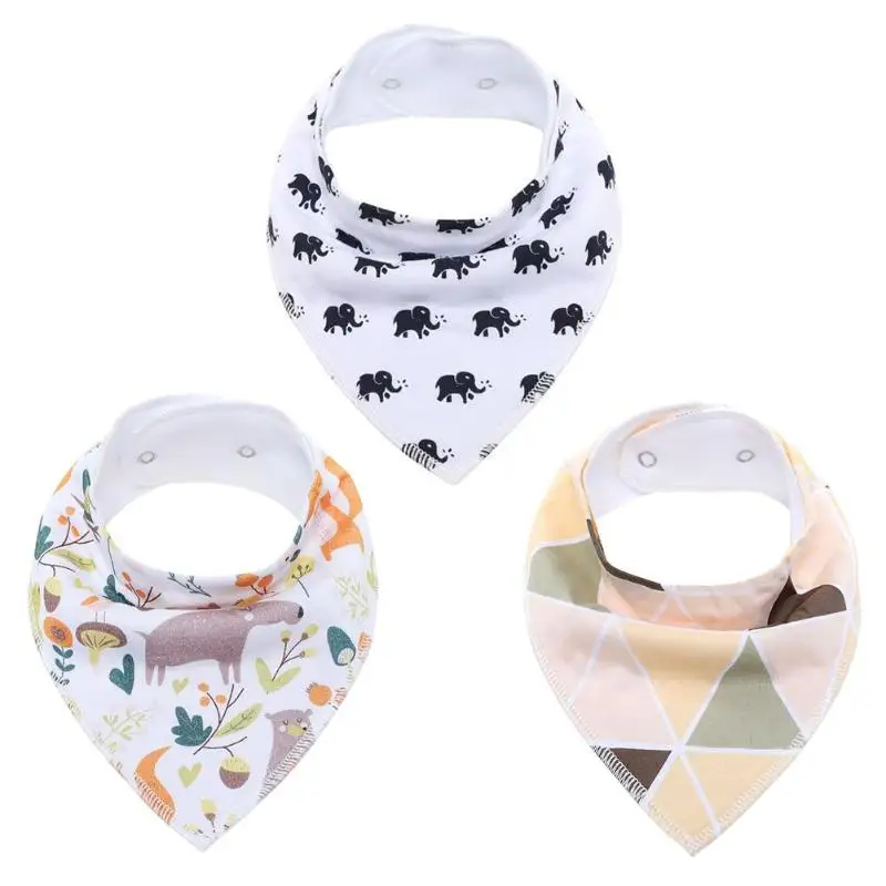 

Adjustable Newborn Baby Bibs Burp Cloth Reusable Infant Saliva Towel Washable Toddler Triangle Bibs Burp Cartoon Printed Towel