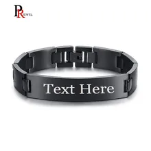 Персонализированная гравировка на заказ простые ID браслеты из нержавеющей стали для мужчин идентификационный браслет-цепочка 8,07"
