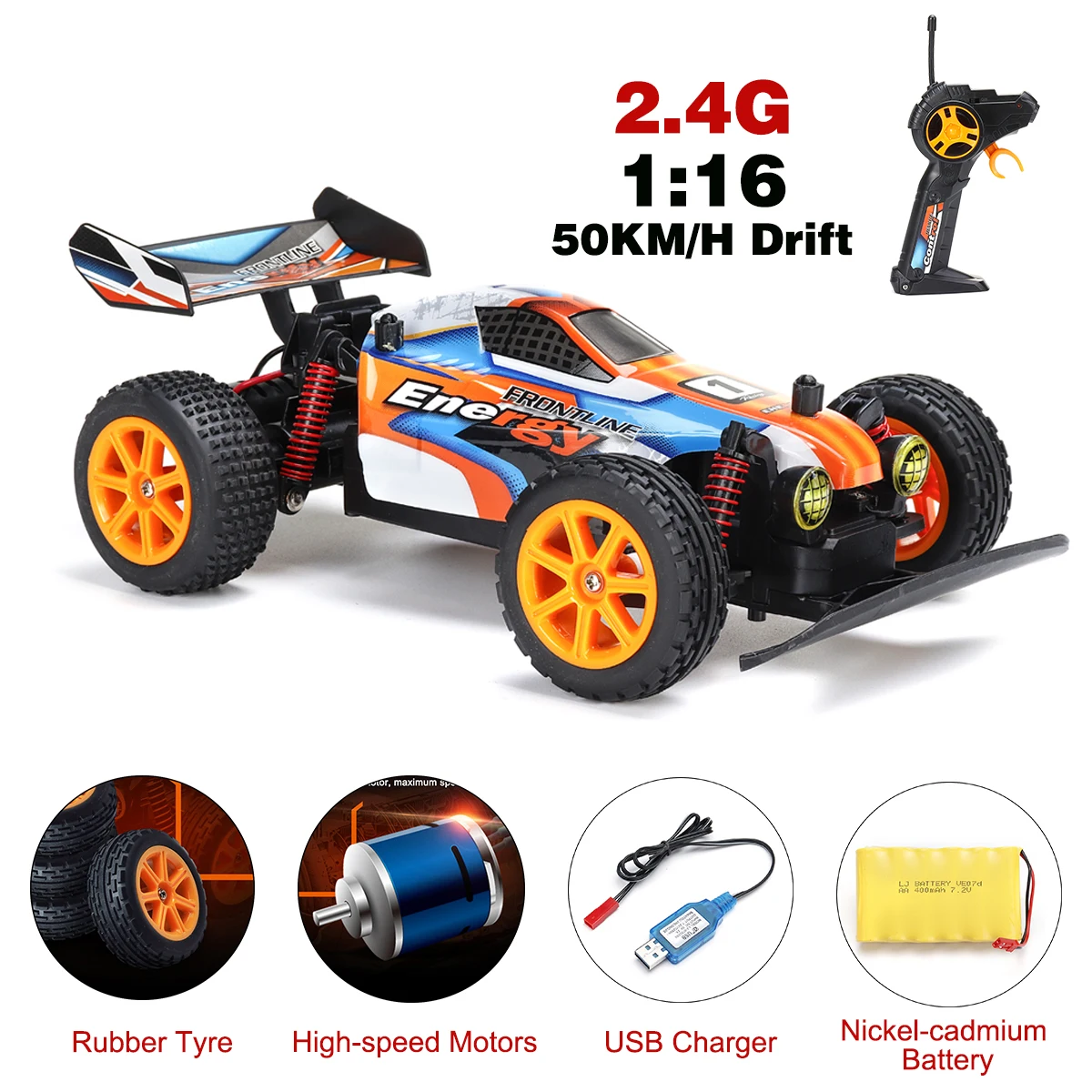RC Car 4WD 38km/h High Speed 1/16 Car Radio Controled Machine 4CH Remote Control Car Toys For Children Kids RC Drift