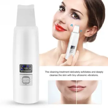 

New LCD Ultrasonic Skin Scrubber Blackhead Removal Spa Vibration Massager Ultrasound Peeling Clean Machine Face Cleanser