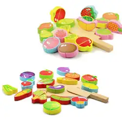 Ролевые игры пластиковая деревянная игрушка резка фрукты овощи еда ролевые игры резка игры модель игрушки для детей подарок на день