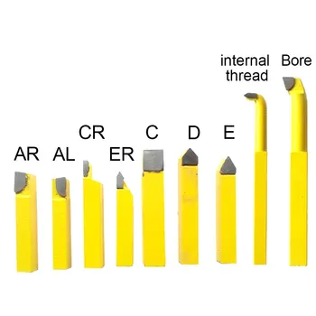 

9pcs New Alloy Carbide Brazed Tipped Lathe Tools Set 8*8mm Shank Turning Milling Tool Welding Cutter Bit For Metal