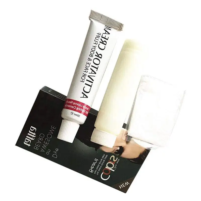 XY Fancy Men Mustache & Beard Dye Cream Fast Color Natural Black Beard Tint Cream XY Fancy Men Mustache & Beard Dye Cream Fast Color Natural Black Beard Tint Cream