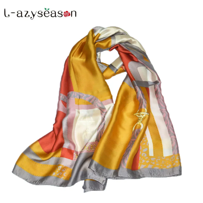 

Newest Summer Print silk scarf women Plus size Female head Scarves Lady basic soft shawls silky wraps Long pashmina beach stole