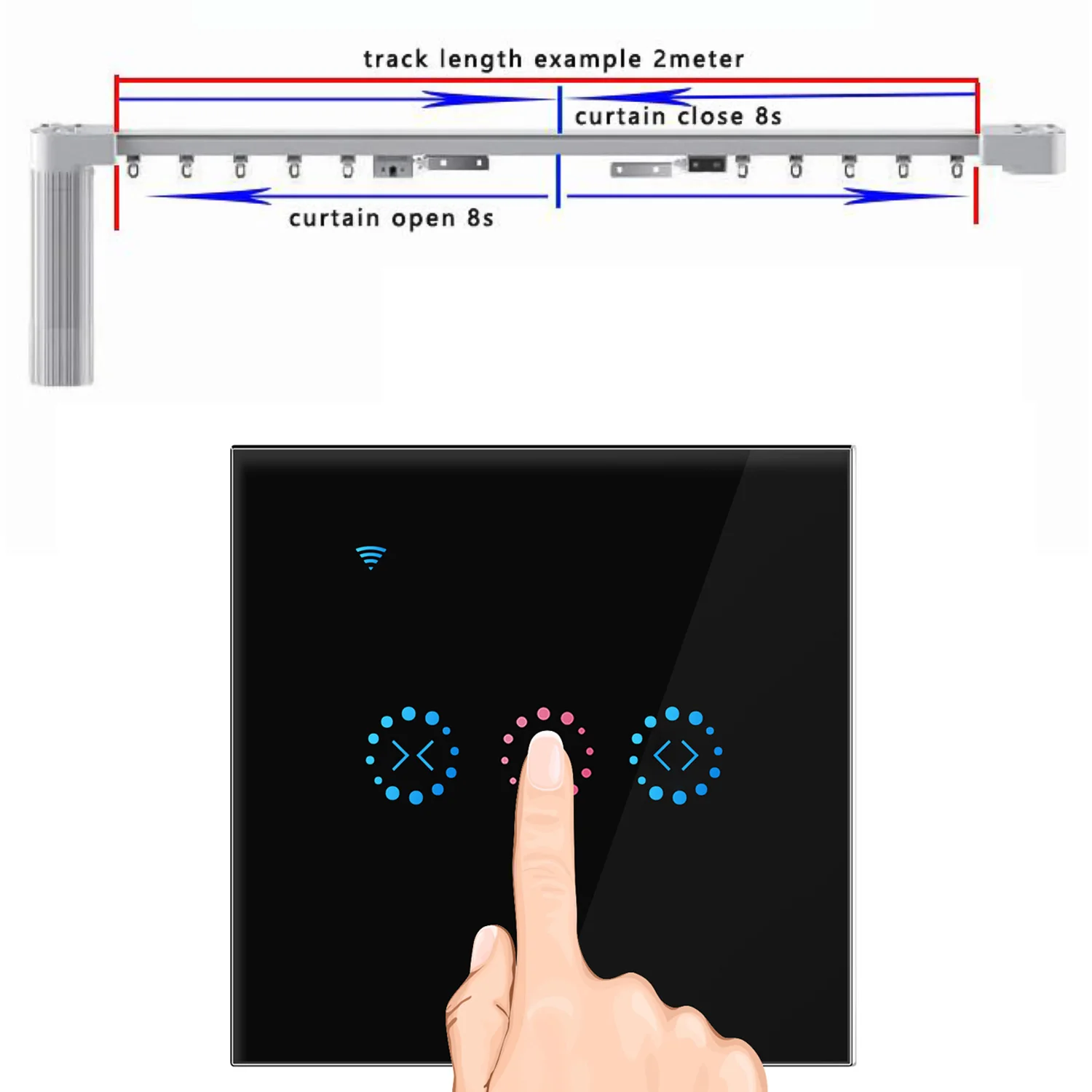 Умный Переключатель ЕС/Великобритания стандартный настенный сенсорный занавес переключатель работает с Google/Alexa, сенсорный занавес переключатель для занавеска с электроприводом
