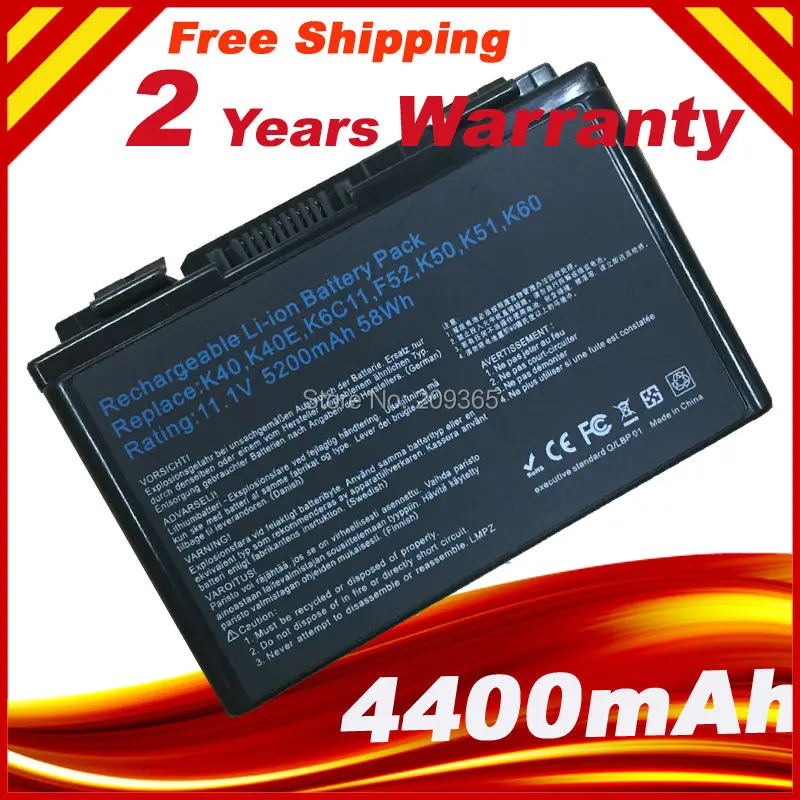 HSW 6 cell Аккумулятор для ноутбука Asus K70IC K70IJ K70IO X5DIJ SX039c 40IN K50AB X2A K50ij K50IN|Аккумуляторы