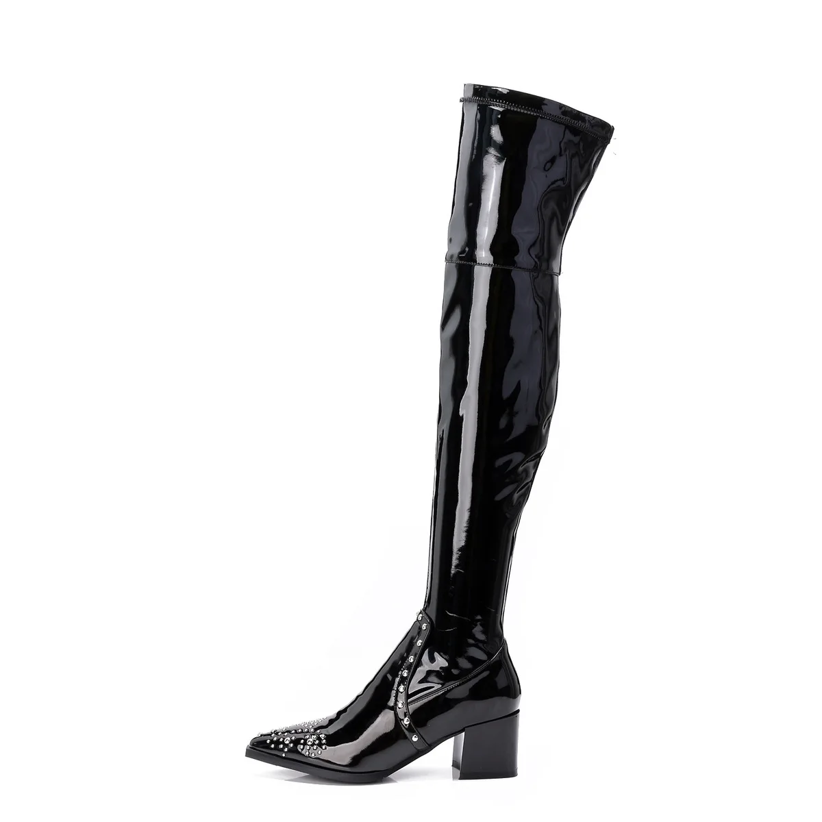 

Autumn Overknee Elastic Package Coarse Zipper High Winter Women Boots