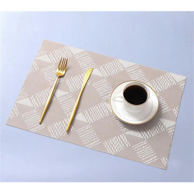 

European Hotel Coaster Plate Mat PVC Non-Slip Table Mat Gray Rice Pink Light Coffee Color Home Kitchen Restaurant Decoration