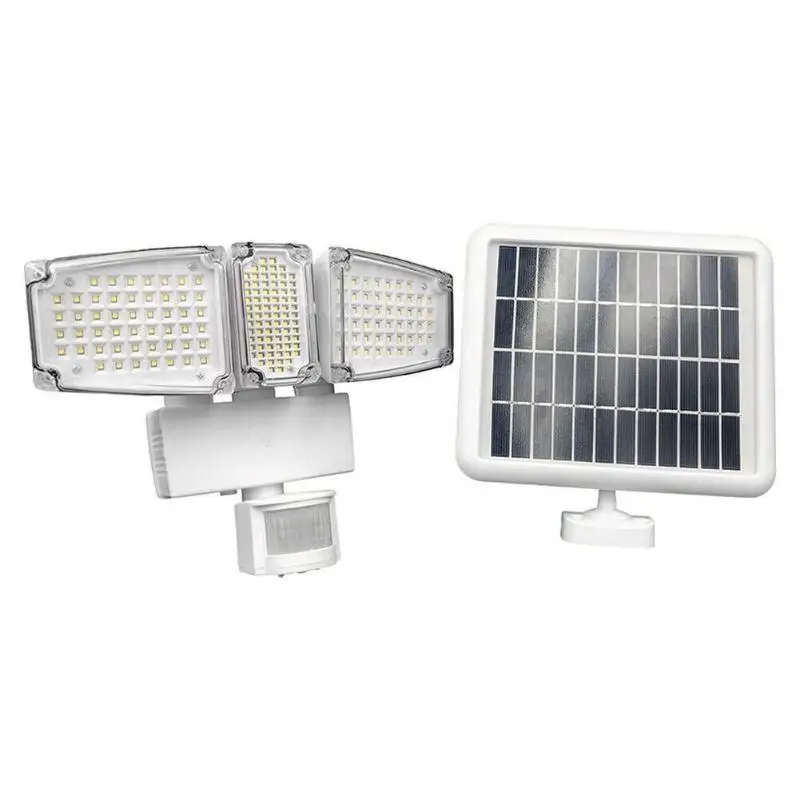 

Triple Head Solar Panel 178 LED Flood Light PIR Sensor Wall Solar Lamp