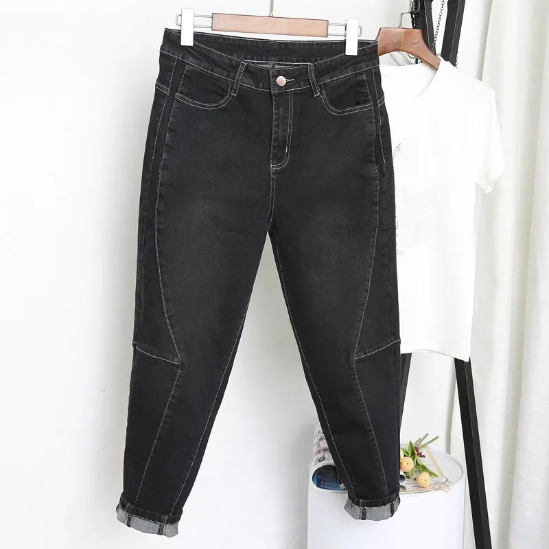 Spring Autumn Washed Ankle Length Pants Female Loose Plus