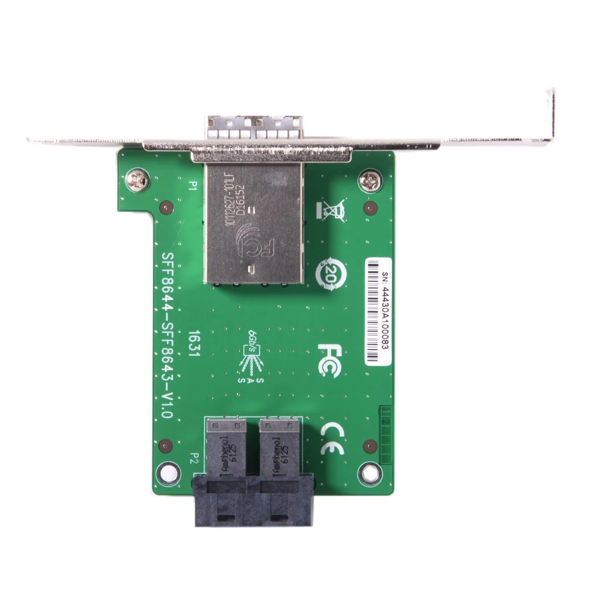 

10pcs/lot Chenyang Internal SAS HD SFF-8643 PCBA Female to Dual Ports Mini SAS HD SFF-8644 Adapter With Low Profile Bracket