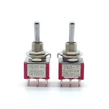 T812 que trava o tipo interruptor de alavanca T80-T sobre em 3a/250 v 5a/125 v 6mm 6pin sp3t 3 interruptores da maneira