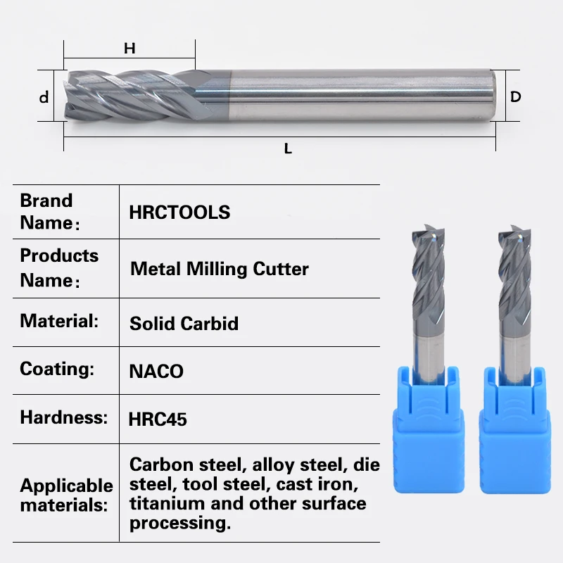 B35-d18x70Hx18Dx150L Концевая фреза из вольфрамовой стали HRC45 4F сплав покрытие фрезерные инструменты