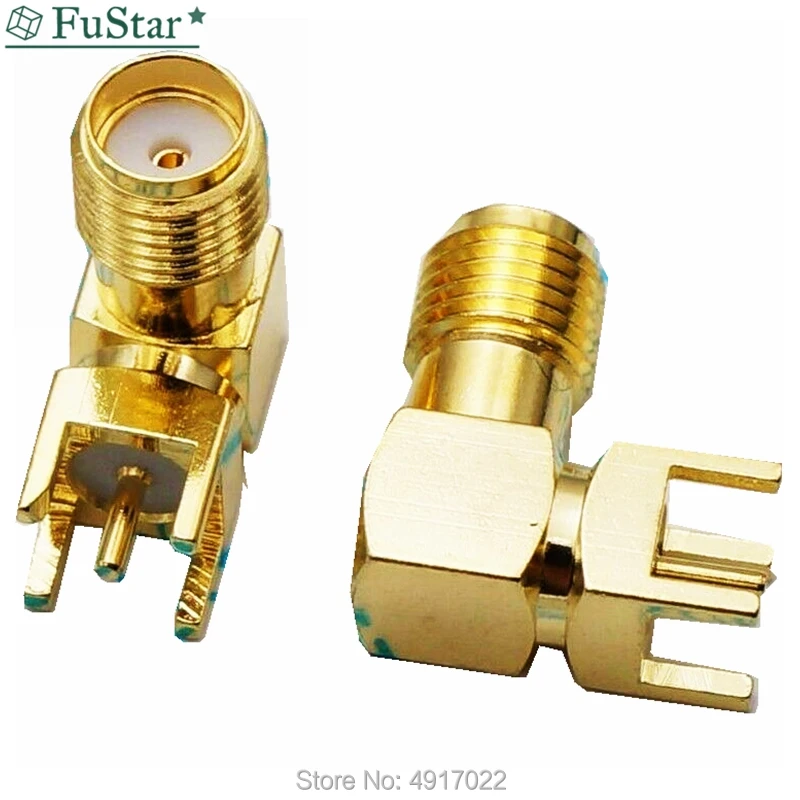 Разъем SMA с отверстием 5p гнездо RF Coax кабель PCB золотым покрытием прямоугольный