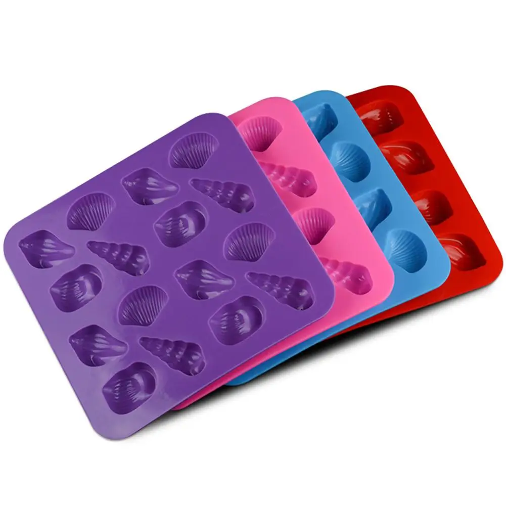 NEW Creative Silicone Ice Mold Underwater World Conch Shell Chocolate Model Ice Grid Mold DIY Decorative Cake Mold #BO