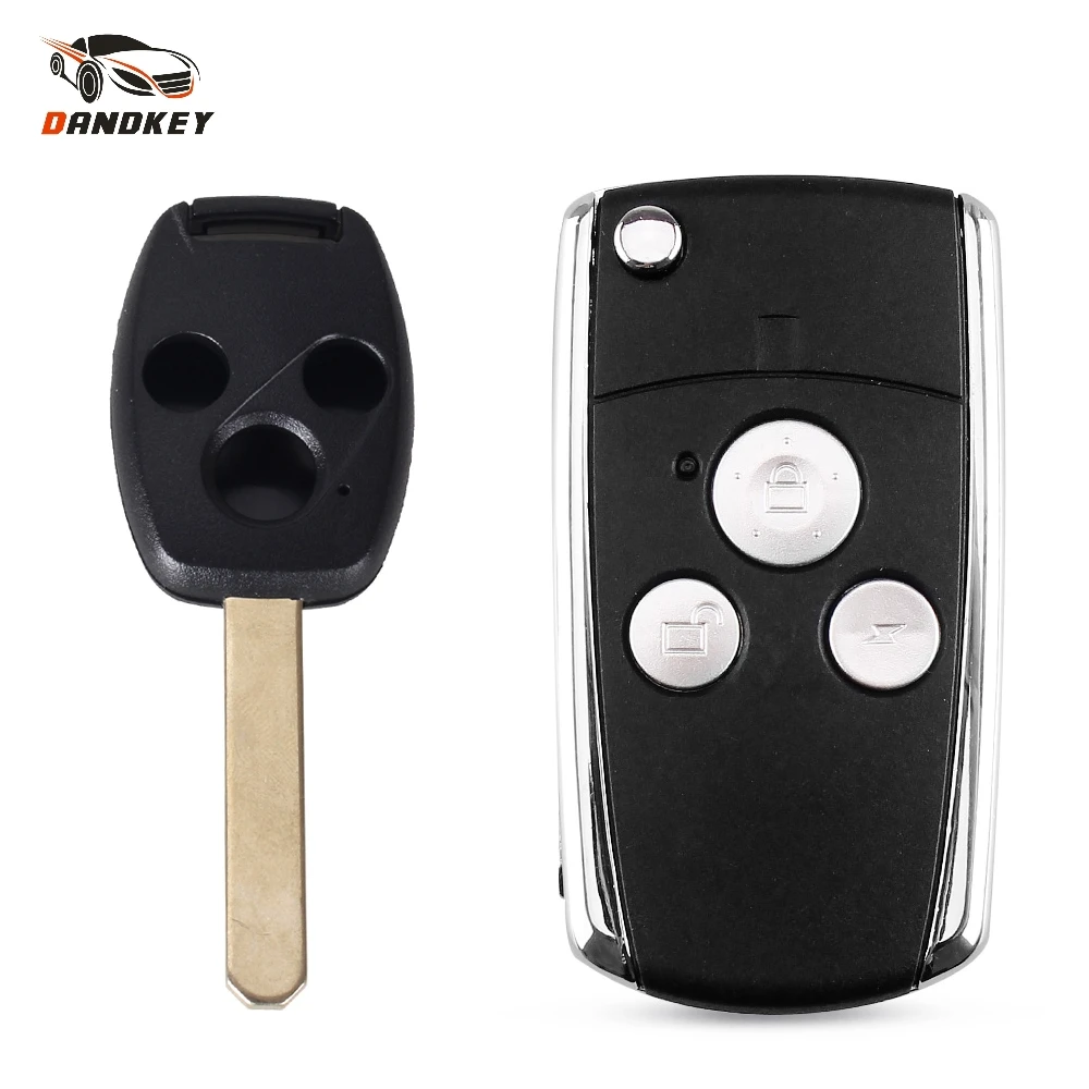 

Dandkey Modified Flip Folding 3 Button Remote Key Shell Case Fob Keyless For Honda Jazz CRV Odyssey Civic Accord Key key shell
