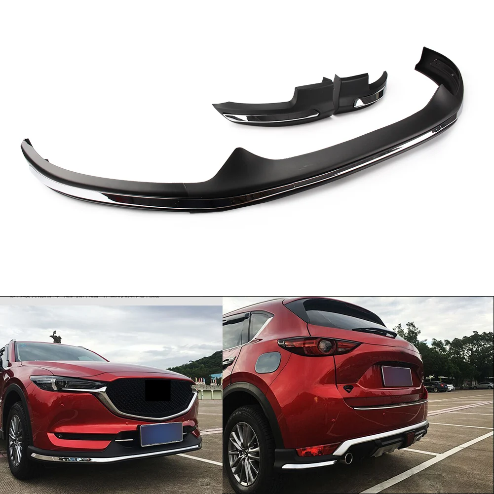 

CX-5 CX5 Front Rear Bumper Board Guard Skid Plate Bar Protector For 2017 2018 Mazda ABS Plastic Auto Car Accessories