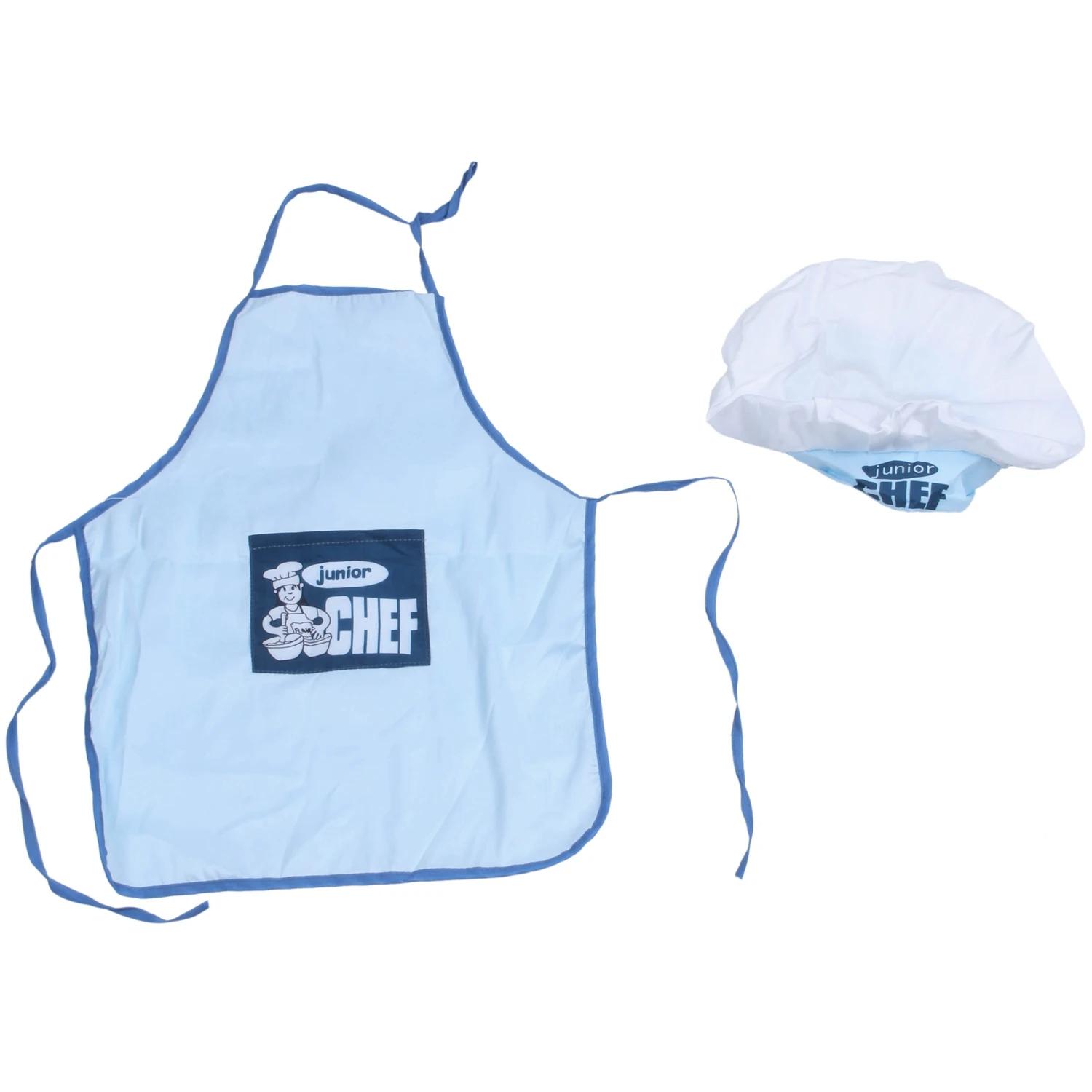 

New-Childs Kids Chef Hat Apron Cooking Baking Boy Girl Chefs Junior Gift (Blue)