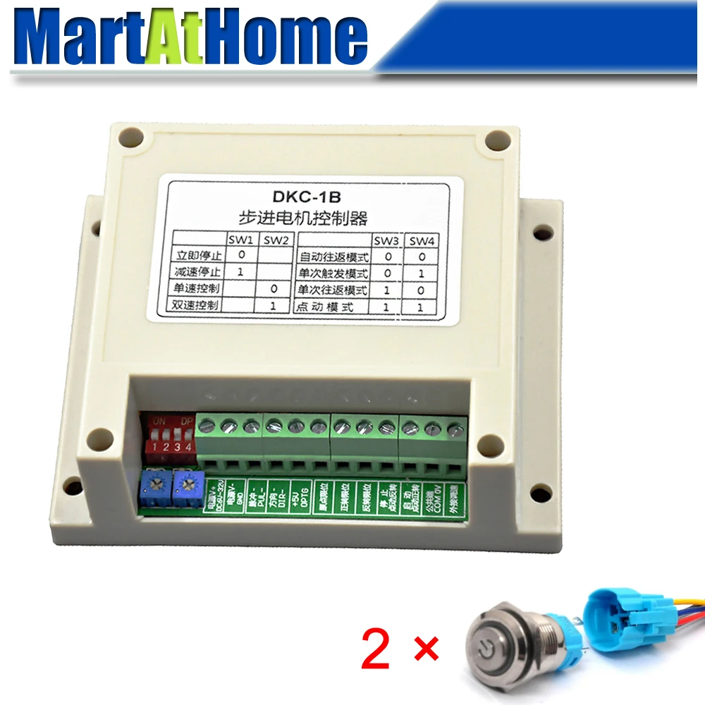 

Industrial Single Axis Stepper Motor Controller Pulse DC 5-32V with 2 Switch Buttons for Ball Screw Linear Guide Actuator