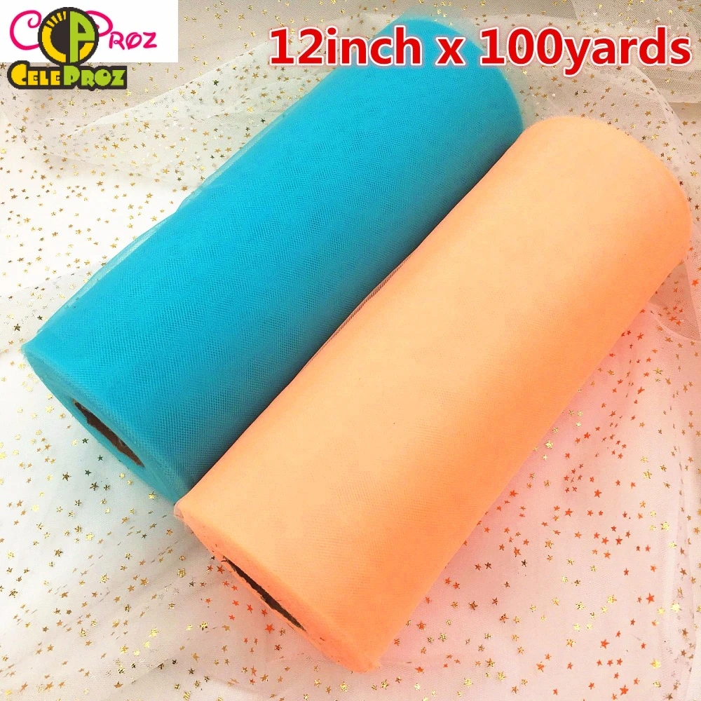 

30cm 100Yards White Tulle Roll Tulle Organza Fabric DIY Outdoor Wedding Birthday Alise Runner Centerpieces Decoration Supplies