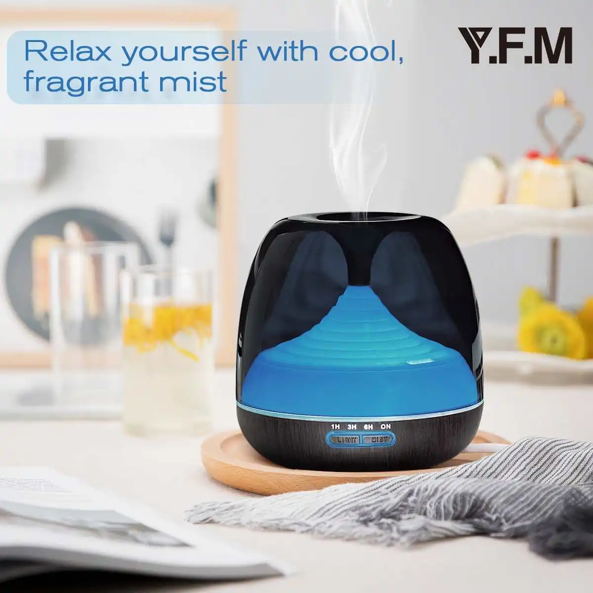 

500ml Essential Oil Diffuser Ultrasonic Air Humidifier Aroma Aromatherapy Diffuser 7LED Lights Wood Grain Aromatherapy machine