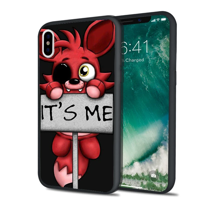 Coque FNAF Plush Foxy Black Soft Silicone Phone Case for iPhone XS Max XR 7 8 Plus 5S 5 SE 6 6S Luxury iPod Touch 5. |