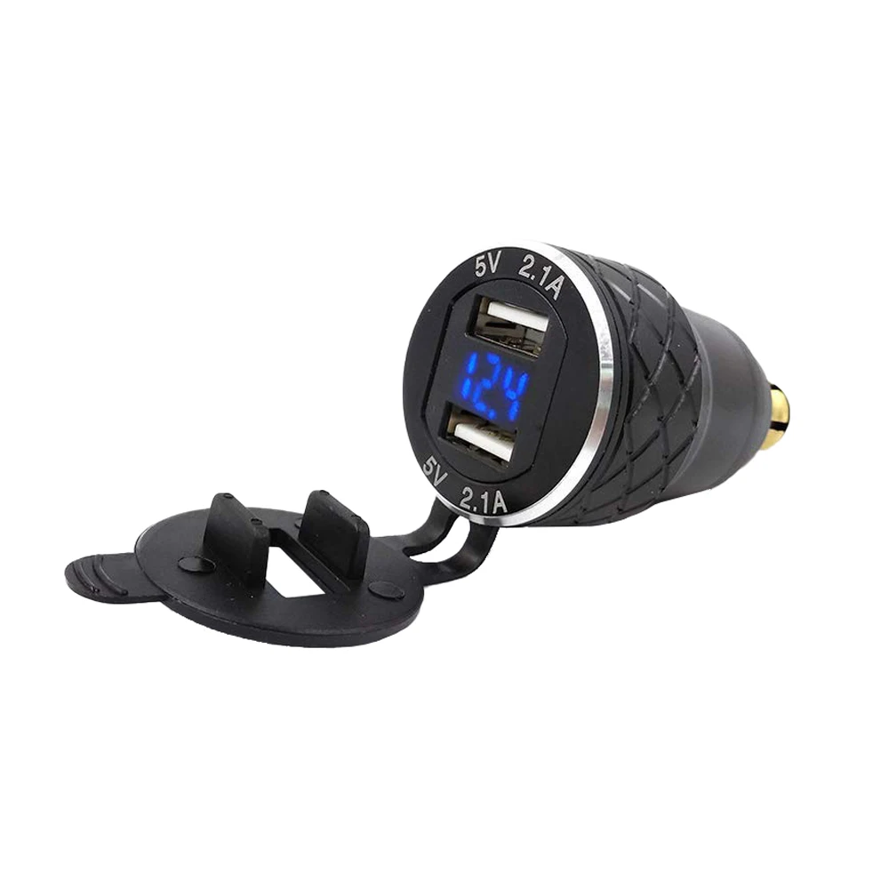 

Dual 5V 2.1A Din To Usb Adapter,Aluminum Alloy European Motorcycle Usb Charger Din Socket Plug Power Outlet Voltmeter For Bmw