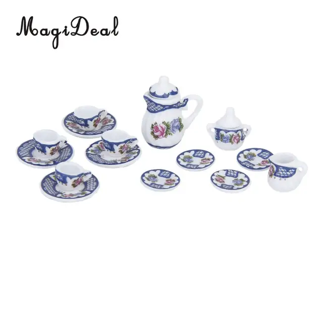 Best Price 15Pcs/Set Dollhouse Mini Dining Ware Porcelain Tea Set Dish Cup Plate British Style for Dolls House Living Room Furniture Decor Best Price 15Pcs/Set Dollhouse Mini Dining Ware Porcelain Tea Set Dish Cup Plate British Style for Dolls House Living Room Furniture Decor