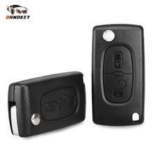 Dandkey Replacement 2 Button Remote Flip Folding Key Shell For Peugeot 207 307 308 407 807 CE0536 Car Key Case Cover