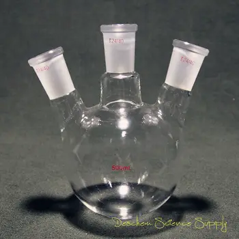 

500ml,3-neck,24/40,Round bottom Glass Flask,Three Necks Lab Bottle,Heavy wall