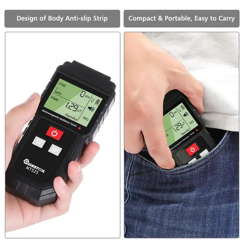 

Electromagnetic Radiation Tester Electric Field Magnetic Field Dosimeter Tester Sound and Light Alarm Tester Tools